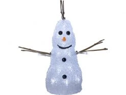 Star Trading LED-Figur Crystaline Schneemann, 26 cm, Weiss