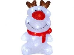 Star Trading LED-Figur Crystalo Rentier, 28 cm, Weiss