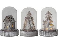 Star Trading Tischdeko Kupol 3er Set, 8.5 cm, Braun