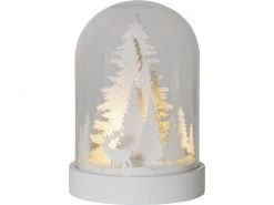 Star Trading Tischdeko Kupol Winterwald 17.5 cm, Weiss