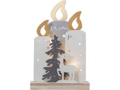 Star Trading Tischdeko Kerzenständer Fauna, 34 cm, Holz