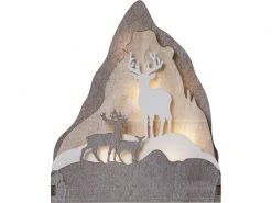 Star Trading Tischdeko Gebirge Fauna, 28 cm, Holz