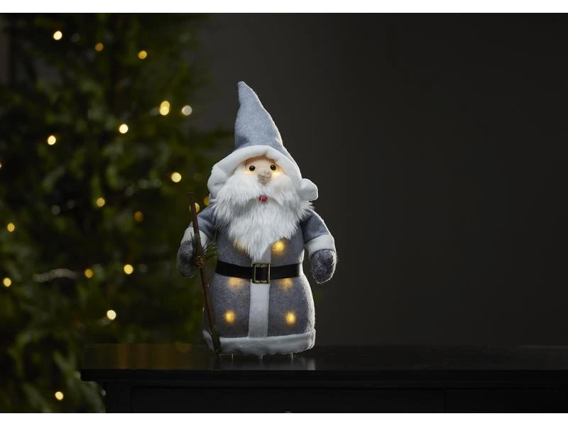 Star Trading LED-Figur Weihnachtsmann Joylight, 38 cm, Grau 2 Star Trading LED-Figur Weihnachtsmann Joylight, 38 cm, Grau – Bild 2