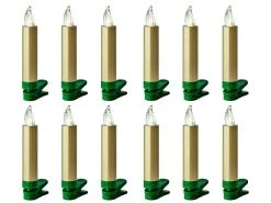 Lumix LED Baumkerze SuperLight Mini, Gold, 12er-Starter Set