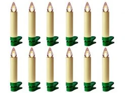 Lumix LED Baumkerze SuperLight Flame, Elfenbein, 12er-Starter Set
