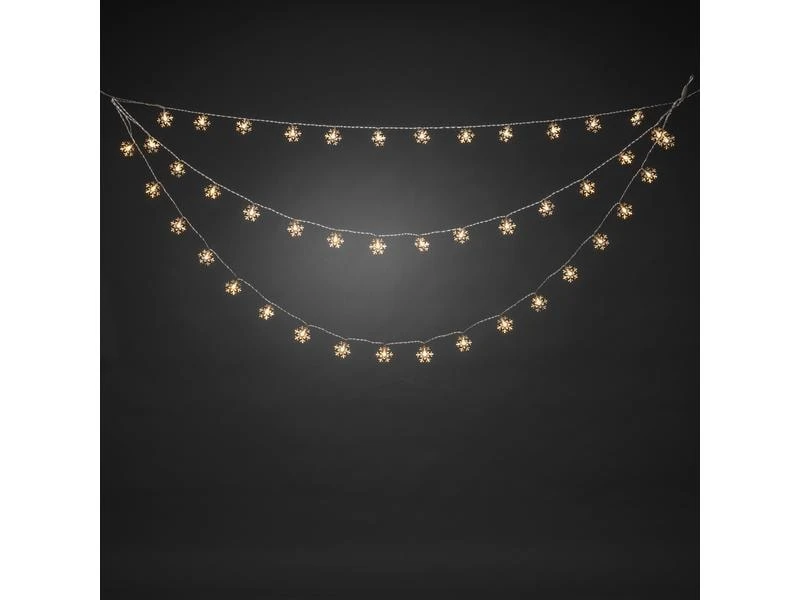 Konstsmide LED-Lichtervorhang Schneeflocken, 44 LED, 1.25 m, Outdoor 3 Konstsmide LED-Lichtervorhang Schneeflocken, 44 LED, 1.25 m, Outdoor – Bild 3