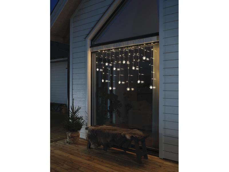 Konstsmide LED-Lichtervorhang Schneeflocken, 60 LED, 1.4 m, Outdoor 2 Konstsmide LED-Lichtervorhang Schneeflocken, 60 LED, 1.4 m, Outdoor – Bild 2