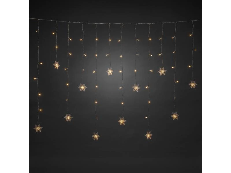 Konstsmide LED-Lichtervorhang Schneeflocken, 60 LED, 1.4 m, Outdoor 3 Konstsmide LED-Lichtervorhang Schneeflocken, 60 LED, 1.4 m, Outdoor – Bild 3