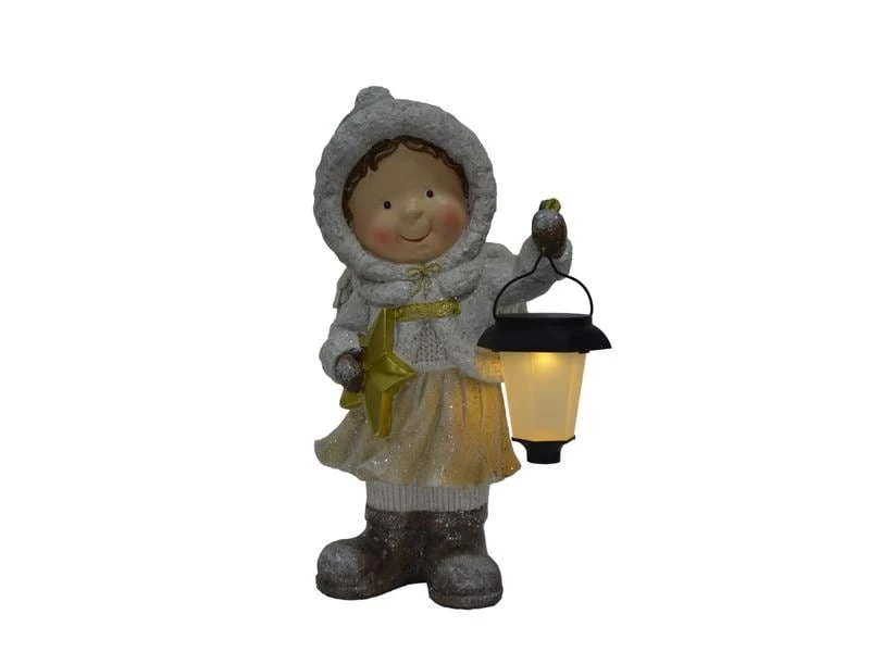 Dameco LED-Figur Mädchen, 39 cm, Weiss/Gold 1 Dameco LED-Figur Mädchen, 39 cm, Weiss/Gold