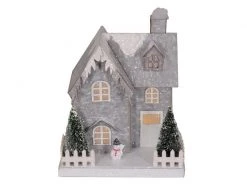 Dameco Aufsteller XMAS Haus, 23 cm, Grau