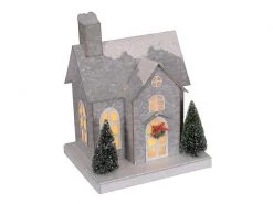 Dameco Aufsteller XMAS Haus, 25 cm, Grau