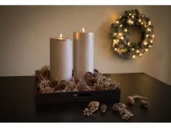 STT LED-Kerze XL Flat, Ø 12.5 x 27.5 cm, Grau -Weihnachtsbeleuchtung Verkäufe 230219305 xxl