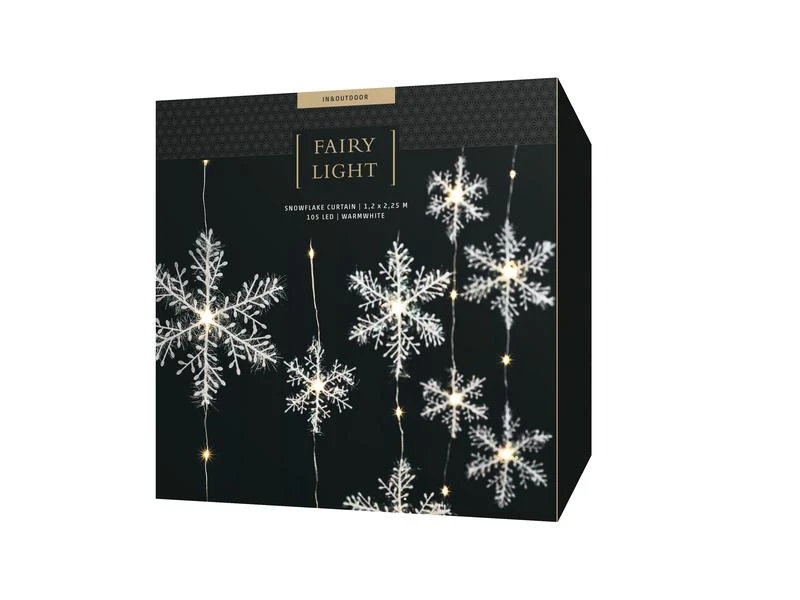 STT LED-Lichtervorhang Snowflake 1.2 m, 105 LEDs, Indoor 2 STT LED-Lichtervorhang Snowflake 1.2 m, 105 LEDs, Indoor – Bild 2