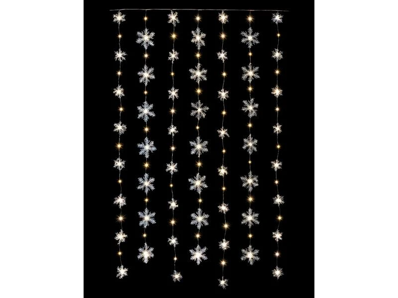 STT LED-Lichtervorhang Snowflake 1.2 m, 105 LEDs, Indoor 1 STT LED-Lichtervorhang Snowflake 1.2 m, 105 LEDs, Indoor