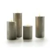 STT LED-Kerzen Set Flat, Ø 7.5x10/13.5/17/20 cm, Grau