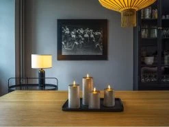 STT LED-Kerzen Set Flat, Ø 7.5x10/13.5/17/20 cm, Grau -Weihnachtsbeleuchtung Verkäufe 231147630 xxl