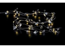 STT LED Lichterkette Angel Hair Silver Leaves 80 Lampen
