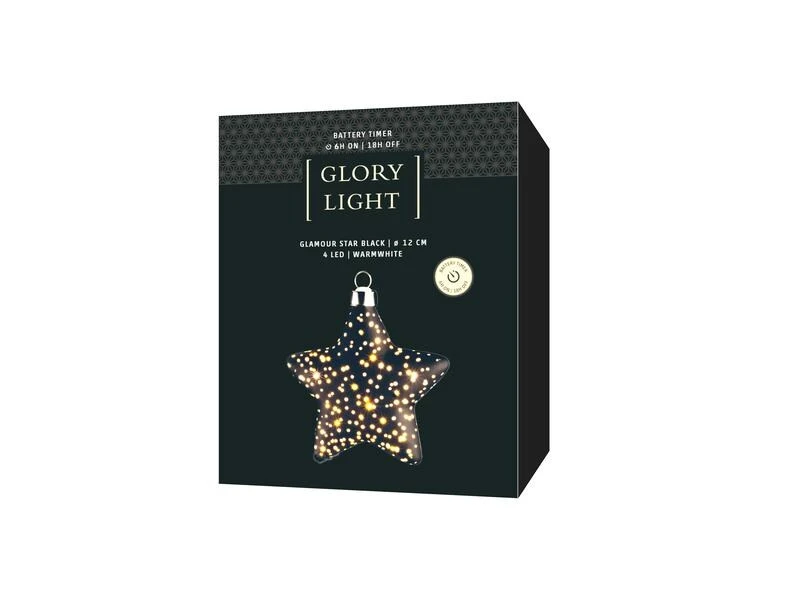 STT Fensterhänger Glamour Star S, Ø 12 cm, Schwarz 4 STT Fensterhänger Glamour Star S, Ø 12 cm, Schwarz – Bild 4