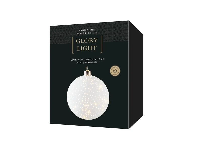 STT Hänger Glamour Ball M, Ø 12 cm, Weiss 3 STT Hänger Glamour Ball M, Ø 12 cm, Weiss – Bild 3