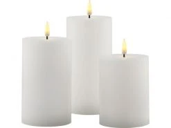 Sirius LED-Kerzen Set Sille, 10/12.5/15 cm, Weiss, Wiederaufladbar