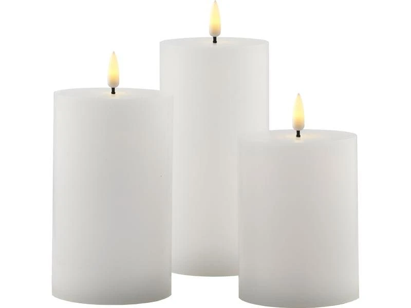 Sirius LED-Kerzen Set Sille, 10/12.5/15 cm, Weiss, Wiederaufladbar 1 Sirius LED-Kerzen Set Sille, 10/12.5/15 cm, Weiss, Wiederaufladbar