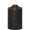 Star Trading LED-Kerze Pillar Flamme Ø 7.5 x 15 cm, Schwarz