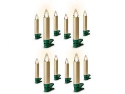 Lumix LED Baumkerze SuperLight Flame, Gold, 12er-Starter Set