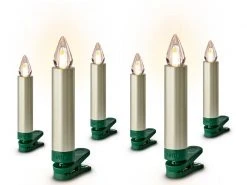 Lumix LED Baumkerze SuperLight Flame, Cashmere, 6er-Set