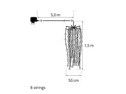 STT LED Lichterkette Angel Hair Waterfall 1.5 m, Schwarz -Weihnachtsbeleuchtung Verkäufe 244850331 xxl