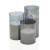 Pauleen LED-Kerzen Set Classy Smokey, Ø7.5cm, Anthrazit/Weiss, 3 Stk