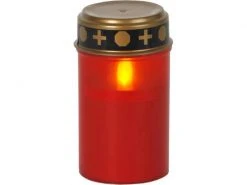 Star Trading LED Grabkerze Serene Ø 7 x 12 cm, Rot