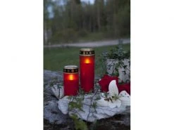 Star Trading LED Grabkerze Serene Ø 7 x 12 cm, Rot -Weihnachtsbeleuchtung Verkäufe 52044179 xxl