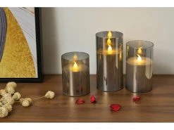 Pauleen LED-Kerzen Set Classy Smokey, Ø7.5cm, Anthrazit/Weiss, 3 Stk -Weihnachtsbeleuchtung Verkäufe 52052641 xxl