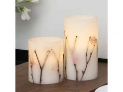 Pauleen LED-Kerzen Set Shiny Blossom, Ø 8.5 cm, Weiss, 2 Stk. -Weihnachtsbeleuchtung Verkäufe 52052914 xxl