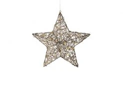 STT Fensterhänger Rattan Stern, 48 cm, Braun