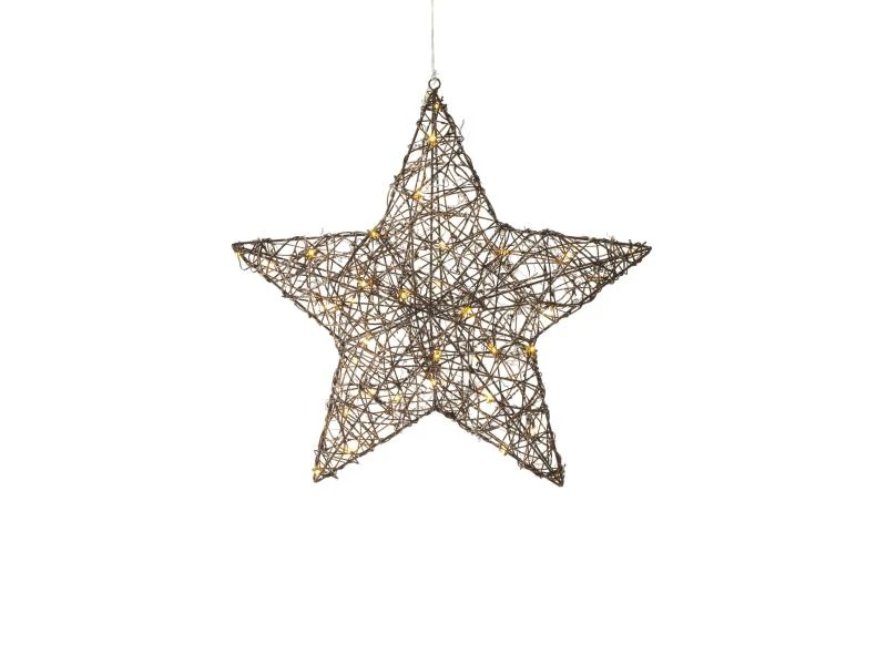 STT Fensterhänger Rattan Stern, 48 cm, Braun 1 STT Fensterhänger Rattan Stern, 48 cm, Braun