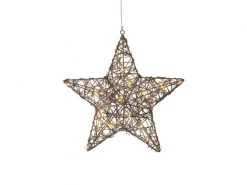 STT Fensterhänger Rattan Stern, 35 cm, Braun