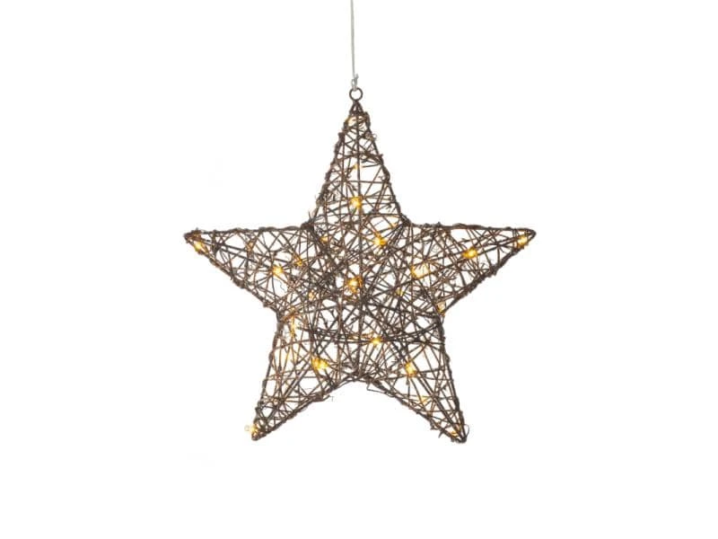 STT Fensterhänger Rattan Stern, 35 cm, Braun 1 STT Fensterhänger Rattan Stern, 35 cm, Braun