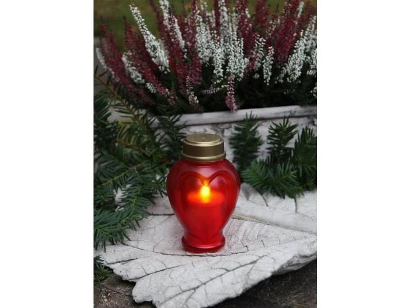 Star Trading LED Grabkerze Herz Ø 10 x 15 cm, Rot 2 Star Trading LED Grabkerze Herz Ø 10 x 15 cm, Rot – Bild 2