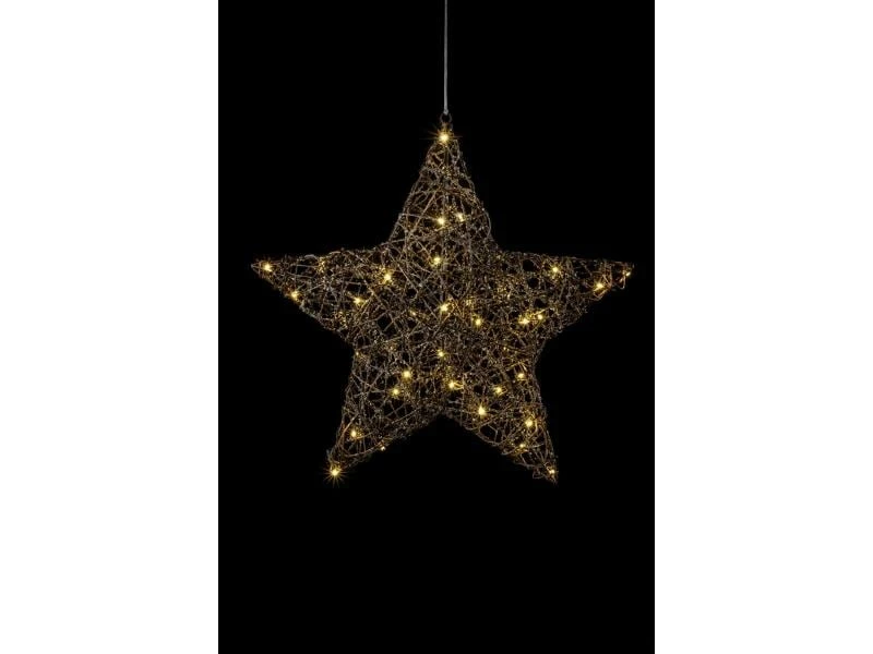 STT Fensterhänger Rattan Stern, 48 cm, Braun 2 STT Fensterhänger Rattan Stern, 48 cm, Braun – Bild 2