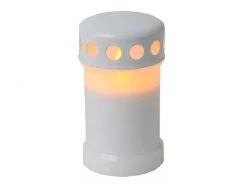 Star Trading LED Grabkerze Outdoor Ø 7.3 x 13.3 cm, Weiss