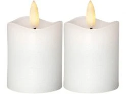 Star Trading LED-Kerzen Set Pillar Ø 5 x 7.5 cm, Weiss, 2 Stk