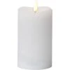 Star Trading LED-Kerze Pillar Flamme Ø 7.5 x 14 cm, Weiss