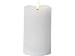 Star Trading LED-Kerze Pillar Flamme Ø 7.5 x 14 cm, Weiss