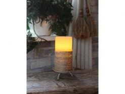 Star Trading LED-Kerze Pillar Rope Ø 7.5 x 15 cm, Weiss -Weihnachtsbeleuchtung Verkäufe 96071347 xxl