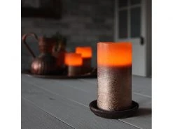 Star Trading LED-Kerze Pillar Cooper Ø 7.5 x 12.5 cm, Braun -Weihnachtsbeleuchtung Verkäufe 96071404 xxl